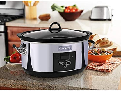 Crock-Pot 7 Quart Programmable Slow Cooker – Polished Platinum kxunrs